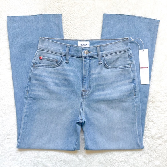 HUDSON Noa Midrise Straight Leg Crop Suri Light Wash Rayon Stretch Jeans - Picture 8 of 11